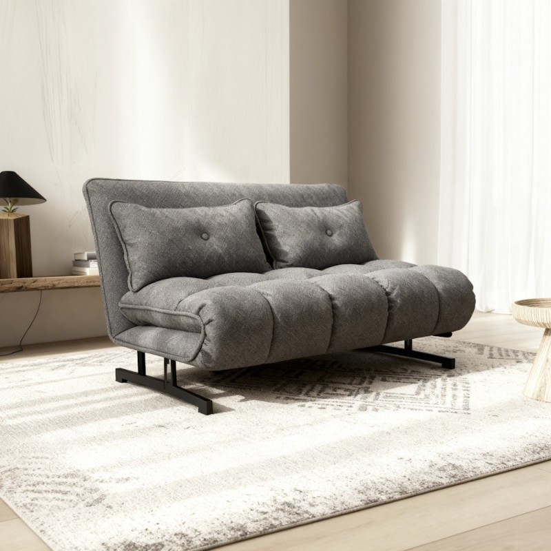 SOFA CAMA MOD. IRAT TELA C/ BEIGE Y GRIS OSCURO