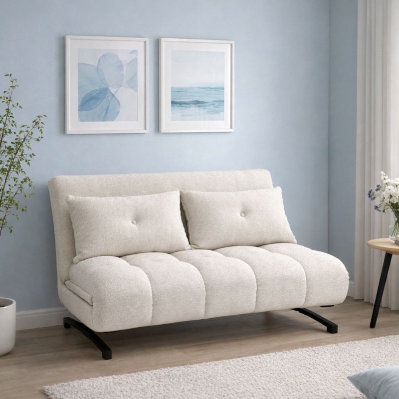 SOFA CAMA MOD. IRAT TELA C/ BEIGE Y GRIS OSCURO