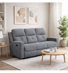 SOFA 3 PL. MOD. ENEKO RELAX MANUAL C/ MARRON OSCURO Y GRIS