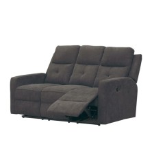 CONJUNTO  3 +2  PL. MOD. ENEKO RELAX MANUAL C/ MARRON OSCURO Y GRIS