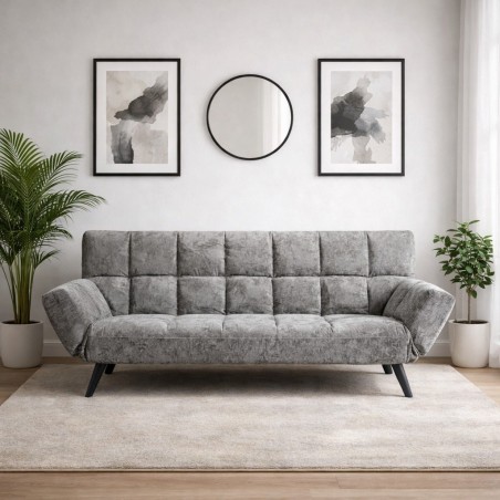 SOFA CAMA MOD. VERA TELA C/ GRIS Y VERDE