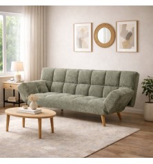 SOFA CAMA MOD. VERA TELA C/ GRIS Y VERDE
