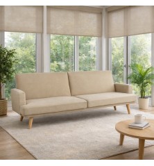 SOFA CAMA MOD. LUANCA C/ BEIGE CON BRAZOS