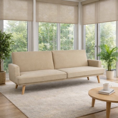 SOFA CAMA MOD. LUANCA C/ BEIGE CON BRAZOS