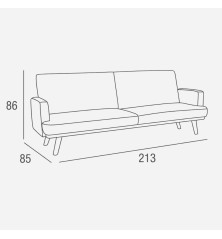 SOFA CAMA MOD. LUANCA C/ BEIGE CON BRAZOS