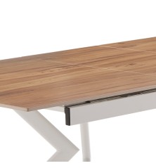 MESA EXTENSIBLE MOD. OLIMPA (140/180 CM) TAPA C/ MADERA - PATA BLANCA