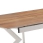MESA EXTENSIBLE MOD. OLIMPA (140/180 CM) TAPA C/ MADERA - PATA BLANCA