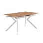 MESA EXTENSIBLE MOD. OLIMPA (140/180 CM) TAPA C/ MADERA - PATA BLANCA