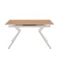 MESA EXTENSIBLE MOD. OLIMPA (140/180 CM) TAPA C/ MADERA - PATA BLANCA