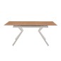 MESA EXTENSIBLE MOD. OLIMPA (140/180 CM) TAPA C/ MADERA - PATA BLANCA