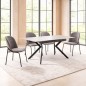 MESA EXTENSIBLE MOD. OLIMPA (140/180 CM) TAPA BLANCA - PATA NEGRA