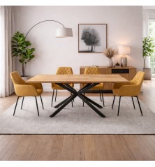 MESA COMEDOR EXTENSIBLE MOD. LIVIA - PATAS C/ NEGRA 140/180*90 CM