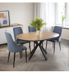 MESA COMEDOR EXTENSIBLE MOD. ALOWE - PATAS C/ NEGRA Y BLANCA 110/150*110*76 CM