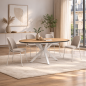 MESA COMEDOR EXTENSIBLE MOD. ALOWE  - PATAS C/ NEGRA  Y BLANCA 110/150*110*76 CM