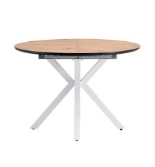 MESA COMEDOR EXTENSIBLE MOD. ALOWE  - PATAS C/ NEGRA  Y BLANCA 110/150*110*76 CM
