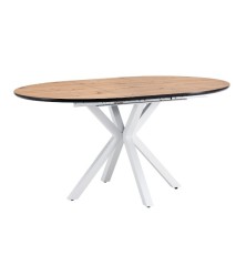 MESA COMEDOR EXTENSIBLE MOD. ALOWE  - PATAS C/ NEGRA  Y BLANCA 110/150*110*76 CM