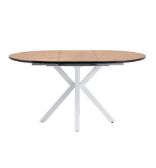 MESA COMEDOR EXTENSIBLE MOD. ALOWE  - PATAS C/ NEGRA  Y BLANCA 110/150*110*76 CM