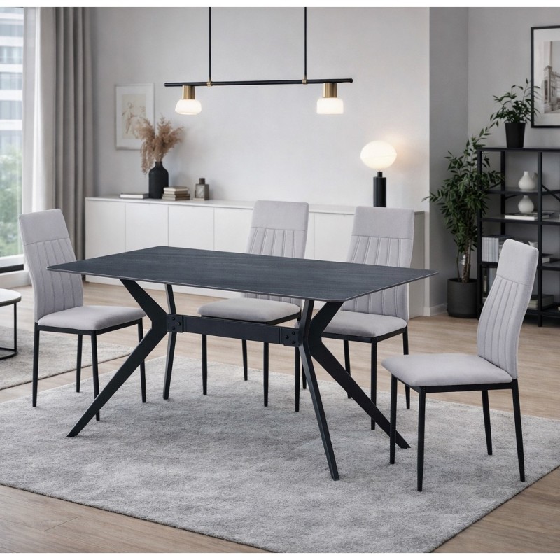 MESA COMEDOR FIJA MOD. STON 160X90X76 CM