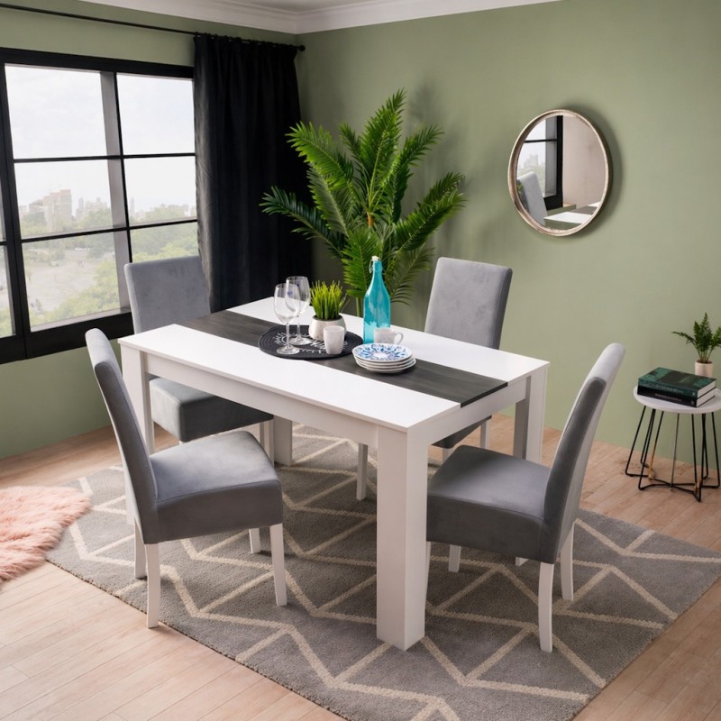 MESA COMEDOR MOD. DOMO BLANCO/NEGRO