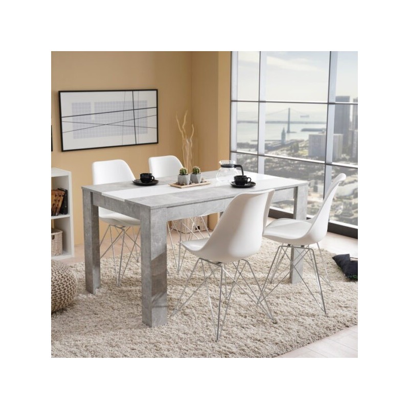 MESA COMEDOR MOD. DOMO CEMENTO/BLANCO