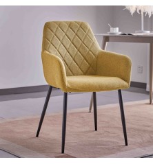 SILLA MOD. VALERIA TELA C/ GRIS, MARRON Y MOSTAZA - PATA NEGRA
