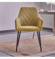 SILLA MOD. VALERIA TELA C/ GRIS, MARRON Y MOSTAZA  - PATA NEGRA