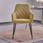 SILLA MOD. VALERIA TELA C/ GRIS, MARRON Y MOSTAZA  - PATA NEGRA