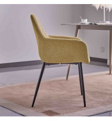 SILLA MOD. VALERIA TELA C/ GRIS, MARRON Y MOSTAZA  - PATA NEGRA