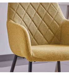 SILLA MOD. VALERIA TELA C/ GRIS, MARRON Y MOSTAZA  - PATA NEGRA