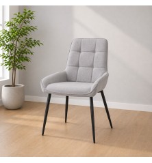 SILLA MOD. CARAKA TELA C/ GRIS, MARRON Y MOSTAZA  - PATA NEGRA