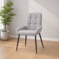 SILLA MOD. CARAKA TELA C/ GRIS, MARRON Y MOSTAZA - PATA NEGRA SILLA MOD. CARAKA TELA C/ GRIS, MARRON Y MOSTAZA - PATA NEGRA