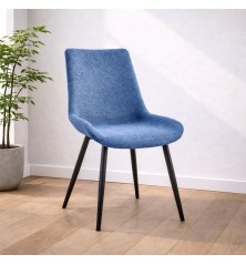 SILLA MOD. TAREK TELA C/ AZUL ,TEJA ,VERDE Y GRIS - PATA NEGRA