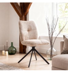 SILLA MOD. GALAN TELA C/ BEIGE Y GRIS - PATA NEGRA (GIRATORIA 360º) SE SIRVE EN CAJAS DE 4 UDS