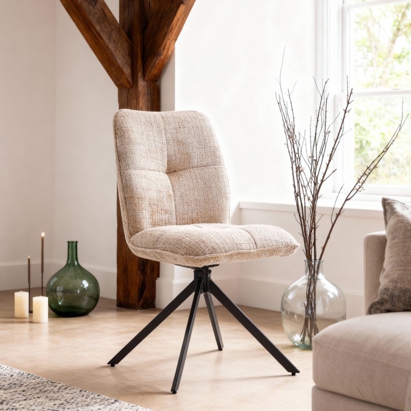 SILLA MOD. GALAN TELA C/ BEIGE Y GRIS - PATA NEGRA (GIRATORIA 360º) SE SIRVE EN CAJAS DE 4 UDS SILLA MOD. GALAN TELA C/ BEIGE Y GRIS - PATA NEGRA (GIRATORIA 360º) SE SIRVE EN CAJAS DE 4 UDS