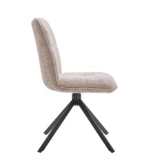 SILLA MOD. GALAN TELA C/ BEIGE Y GRIS - PATA NEGRA (GIRATORIA 360º) SE SIRVE EN CAJAS DE 4 UDS