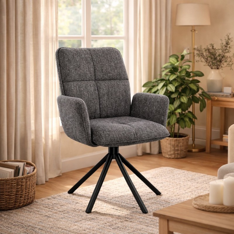 SILLA MOD. MILAN C/ BRAZOS TELA C/ BEIGE Y GRIS PATA NEGRA (GIRATORIA 180º) SE SIRVE EN CAJAS DE 4 UDS SILLA MOD. MILAN C/ BRAZOS TELA C/ BEIGE Y GRIS PATA NEGRA (GIRATORIA 180º) SE SIRVE EN CAJAS DE 4 UDS