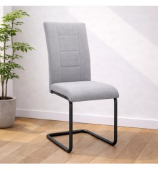 SILLA MOD. CLARA PATA NEGRA TELA C/ MARRON Y GRIS PATA NEGRA