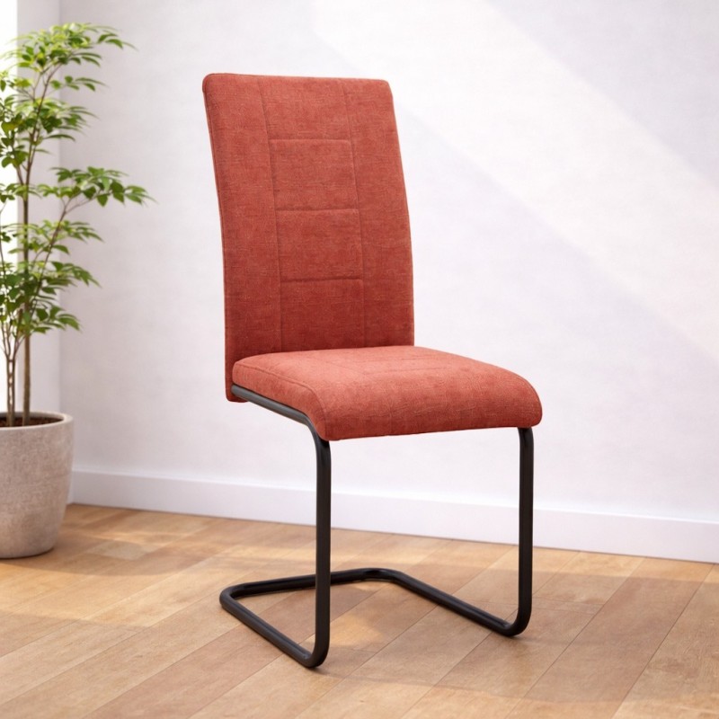 SILLA MOD. CLARA  PATA NEGRA TELA C/ CORAL SE SIRVE EN CAJAS DE 4 UDS