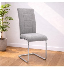 SILLA MOD. CHIARA PATA CROMO TELA C/ GRIS. SE SIRVE EN CAJAS DE 4 UDS