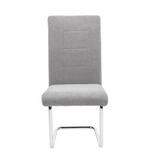 SILLA MOD. CLARA PATA CROMO TELA C/ GRIS. SE SIRVE EN CAJAS DE 4 UDS