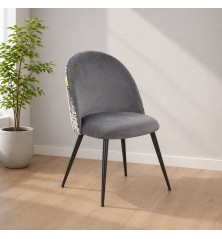SILLA MOD. DARA PATA NEGRA/GRIS OSCURO - ESTAMPADO B/N