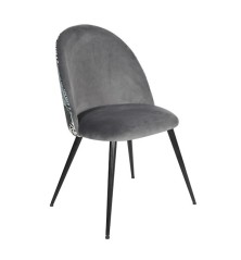 SILLA MOD. DARA PATA NEGRA/GRIS OSCURO - ESTAMPADO B/N