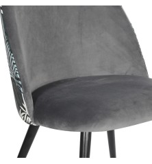 SILLA MOD. DARA PATA NEGRA/GRIS OSCURO - ESTAMPADO B/N