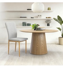 SILLA MOD. SELMA TELA BEIGE CLARO, GRIS Y CHOCOLATE  / PATA MADERA SE SIRVE EN CAJAS DE 6 UDS