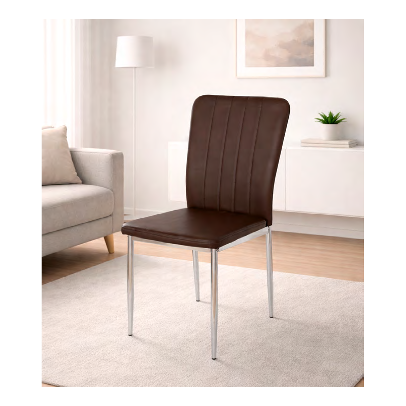 SILLA MOD. ALAN PU BLANCO Y CHOCO /PATA CROMO SE SIRVE EN CAJAS DE 6 UDS SILLA MOD. ALAN PU BLANCO Y CHOCO /PATA CROMO SE SIRVE EN CAJAS DE 6 UDS
