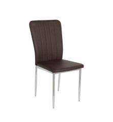 SILLA MOD. ALAN PU BLANCO Y CHOCO /PATA CROMO SE SIRVE EN CAJAS DE 6 UDS