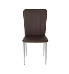SILLA MOD. ALAN PU BLANCO Y CHOCO /PATA CROMO SE SIRVE EN CAJAS DE 6 UDS