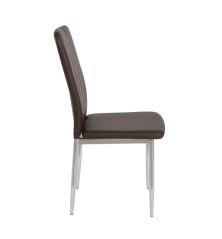 SILLA MOD. ALAN PU BLANCO Y CHOCO /PATA CROMO SE SIRVE EN CAJAS DE 6 UDS