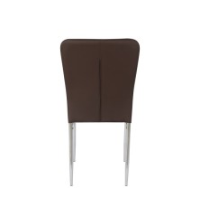 SILLA MOD. ALAN PU BLANCO Y CHOCO /PATA CROMO SE SIRVE EN CAJAS DE 6 UDS
