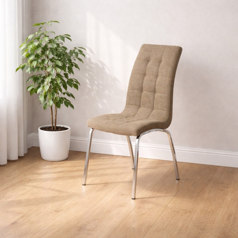 SILLA MOD. LIDIA TELA C/ GRIS Y MARRON  CAJAS DE 4 UDS
